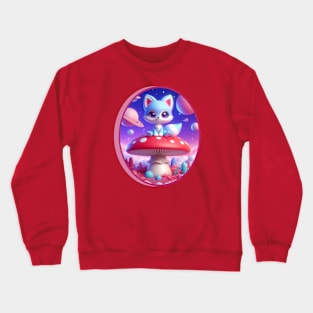 Cute Blue Fox Girl Crewneck Sweatshirt